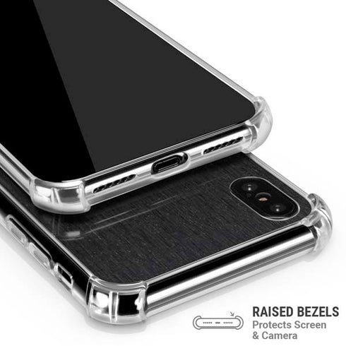 Black Brushed Steel Texture iPhone XS Max Clear Case